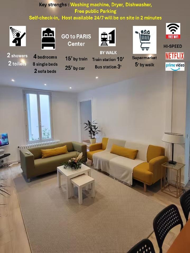 Maison Cosy 15 Mn Paris - Linges Hotel Confort Vitry-sur-Seine Luaran gambar